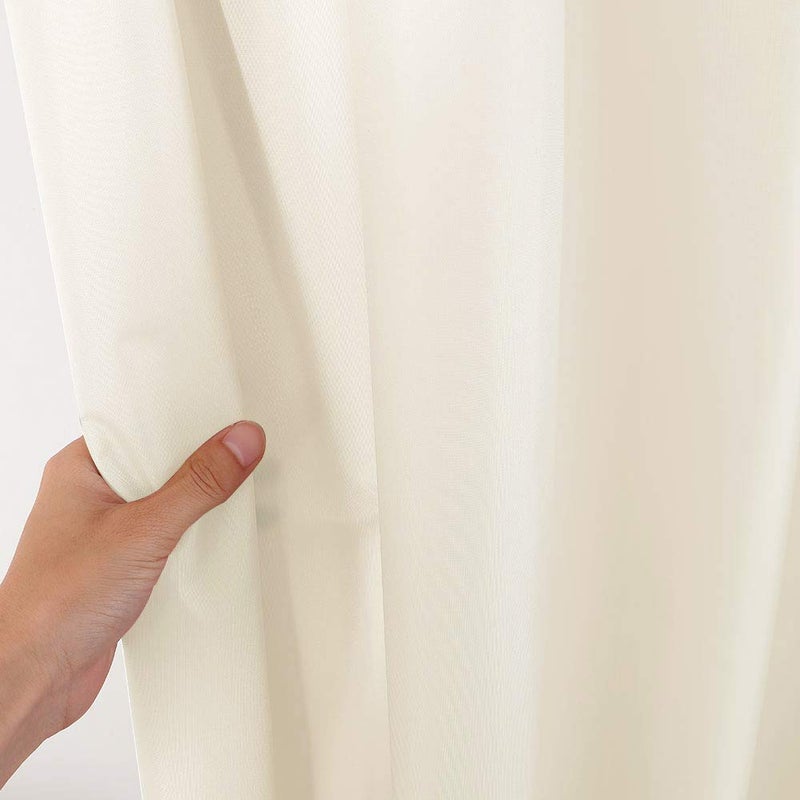 CAROMIO Hotel Quality 100% Waterproof Fabric Shower Curtain or Liner with Magnets for Bathroom, Ivory, 72 x 78 inches - Image 2